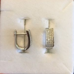 Sterling Silver Earrings with Crystal Accents.